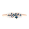 thumbnail image 1 of 0.17 ctw Wedding Band for Women - 18K Rose Gold Blue Moissanite Stackable Eternity Ring, 1 of 6