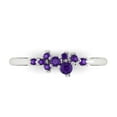 thumbnail image 1 of 0.17 ctw Wedding Band for Women - 18K White Gold Natural Amethyst Stackable Eternity Ring, 1 of 6