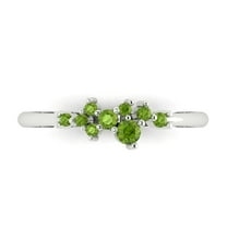 0.17 ctw Wedding Band for Women - 18K White Gold Natural Peridot Stackable Eternity Ring