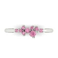 thumbnail image 1 of 0.17 ctw Wedding Band for Women - 18K White Gold Simulated Pink Diamond Stackable Eternity Ring, 1 of 6