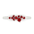 thumbnail image 1 of 0.17 ctw Wedding Band for Women - 18K White Gold Simulated Ruby Stackable Eternity Ring, 1 of 6