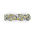 thumbnail image 1 of 0.17 ctw Wedding Band for Women - 18K White Gold Simulated Yellow Diamond Stackable Eternity Ring, 1 of 6