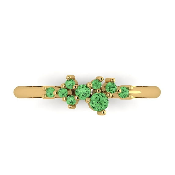 0.17 ctw Wedding Band for Women - 18K Yellow Gold Simulated Green Diamond Stackable Eternity Ring