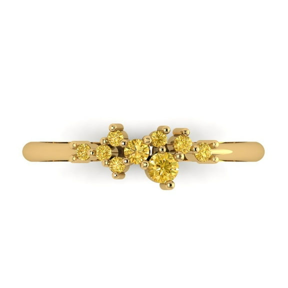 0.17 ctw Wedding Band for Women - 18K Yellow Gold Simulated Yellow Diamond Stackable Eternity Ring