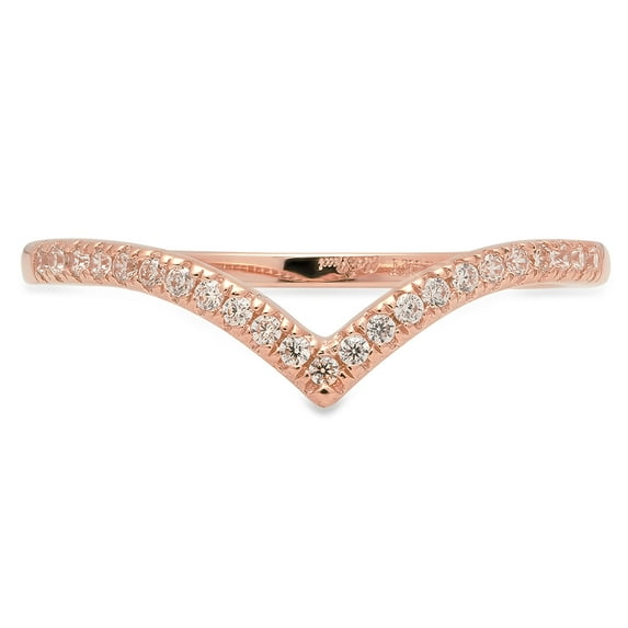 0.1725 ctw Wedding Band for Women - 14K Rose Gold Moissanite Stackable Eternity Ring