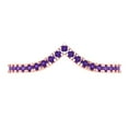 thumbnail image 1 of 0.1725 ctw Wedding Band for Women - 14K Rose Gold Natural Amethyst Stackable Eternity Ring, 1 of 6