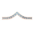 thumbnail image 1 of 0.1725 ctw Wedding Band for Women - 14K Rose Gold Simulated Blue Diamond Stackable Eternity Ring, 1 of 6