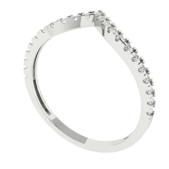 0.1725 ctw Wedding Band for Women - 14K White Gold Simulated Diamond Stackable Eternity Ring