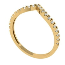 0.1725 ctw Wedding Band for Women - 14K Yellow Gold Simulated Diamond Stackable Eternity Ring