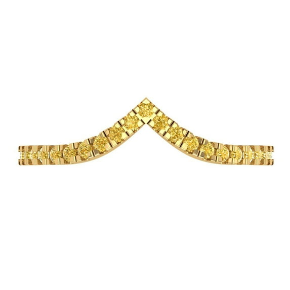 0.1725 ctw Wedding Band for Women - 14K Yellow Gold Simulated Yellow Diamond Stackable Eternity Ring