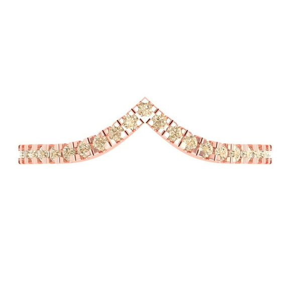 0.1725 ctw Wedding Band for Women - 18K Rose Gold Natural Morganite Stackable Eternity Ring