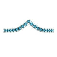 thumbnail image 1 of 0.1725 ctw Wedding Band for Women - 18K White Gold Simulated Turquoise Stackable Eternity Ring, 1 of 6