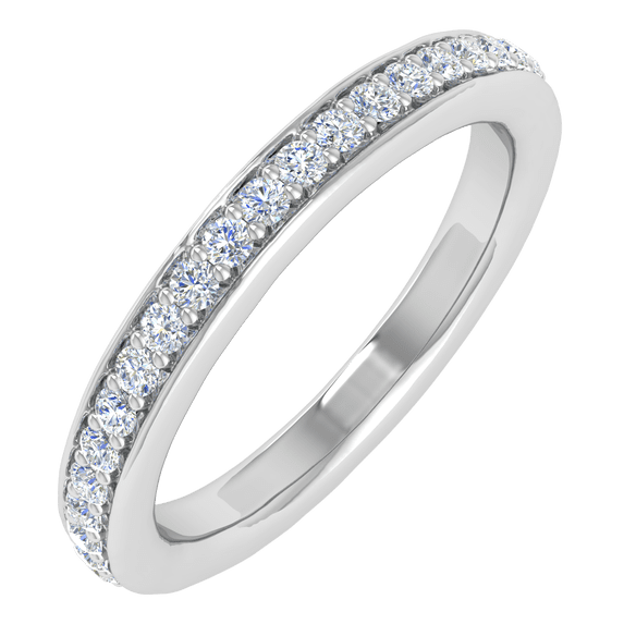 0.18 Carat Diamond Wedding Band Ring in 14K White Gold(Ring Size 10.75) (SI1-SI2 Clarity)