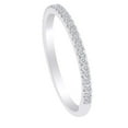 thumbnail image 1 of AFFY 0.18 Carat Round Shape White Natural Diamond Half Eternity Wedding Band Ring 18K Solid White Gold Ring Size-6.5, 1 of 1