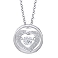 thumbnail image 1 of AFFY 0.18 Carat (cttw) Round White Natural Diamond Heart In Circle Pendant Necklace 14k Solid White Gold, 1 of 1