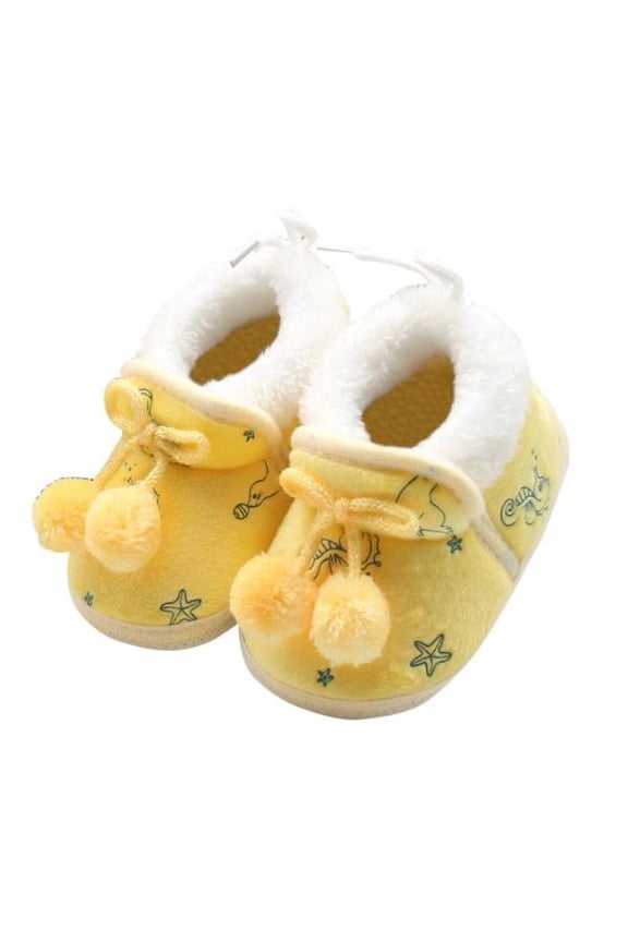0-18 Months Newborn Toddler Baby Bowknot Soft Sole Crib Shoes Winter Warm Faux Fur Prewalker