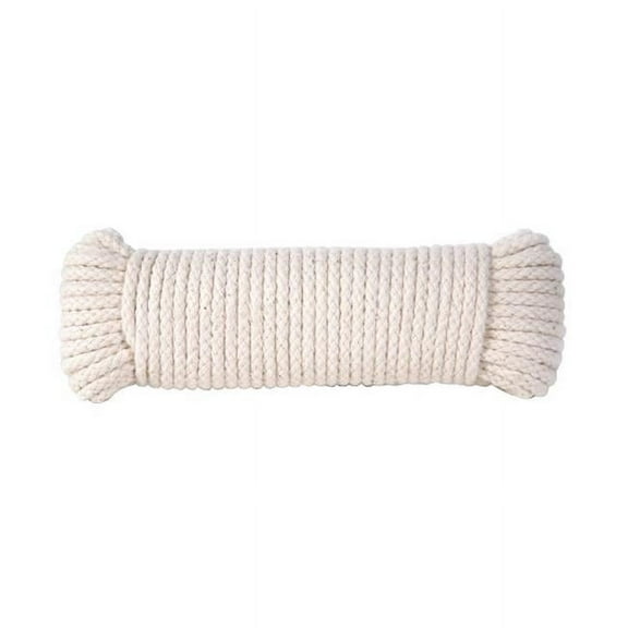 0.18 in. x 50 ft. Natural Diamond Braided Cotton Clothesline Rope
