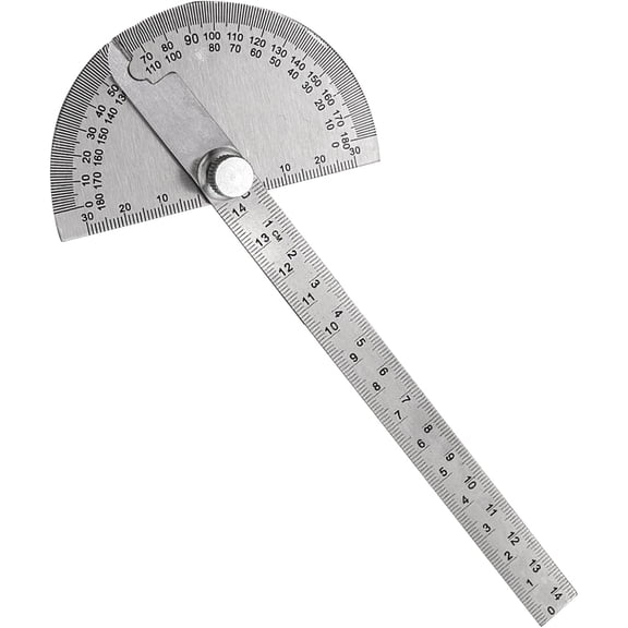 0-180 °   Round Head Protractor, Stainless Steel Angle Finder Ruler, Adjustable Angle Measuring Tool for Carpenters & Woodworking Hobbyists