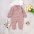 thumbnail image 1 of 0-18M Autumn Winter Baby Romper Newborn Solid Crew Neck Full Sleeve Knit Jumpsuits Outfits Spring Infant Toddler Boys Girls Wear, 1 of 6