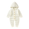 thumbnail image 1 of 0-18M Baby Boys Girls Hooded Knitted Romper Jumpsuit Infants Warm Sweater Outfits, 1 of 8