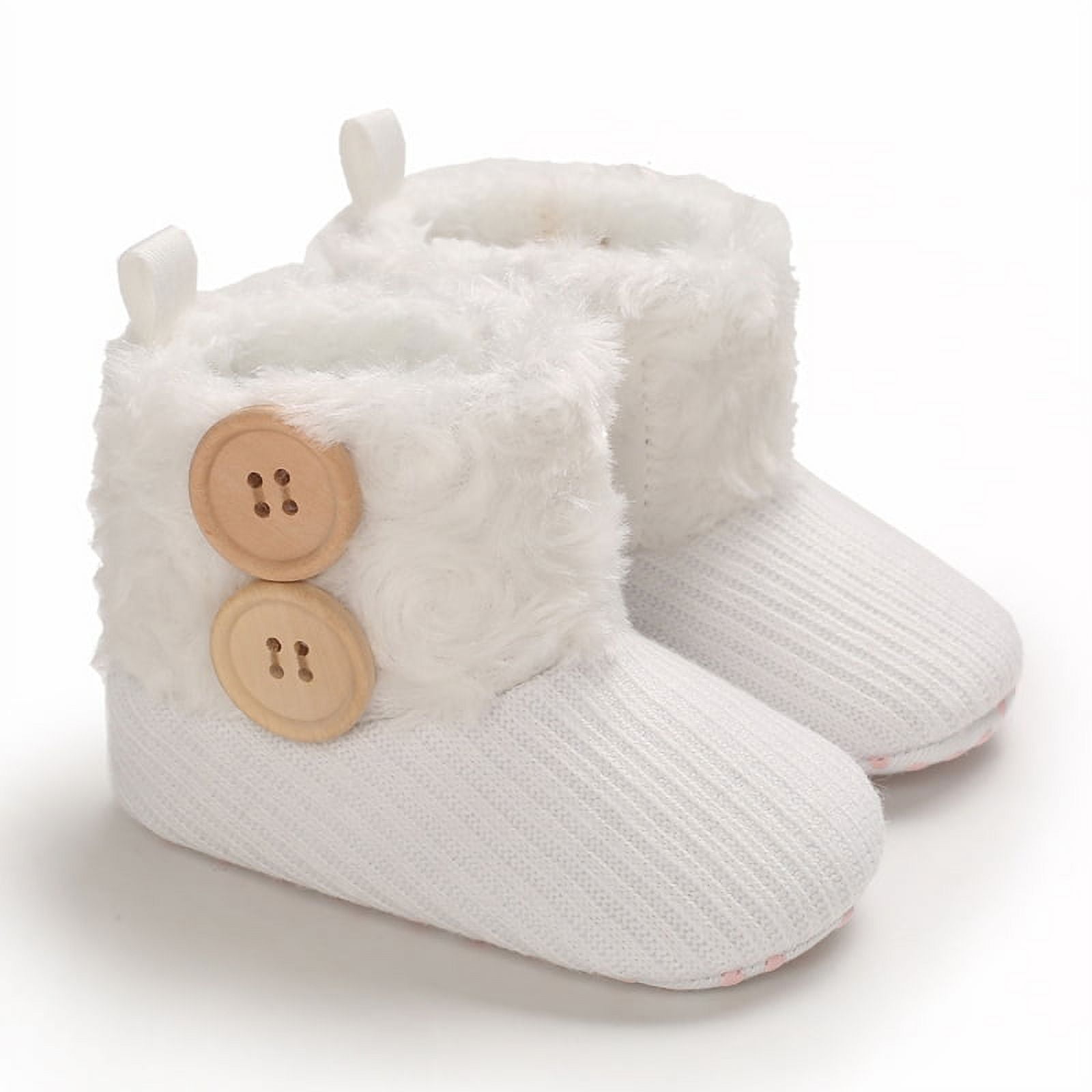 018M Boots For Newborn Baby Girl Snow Boots Winter Thermal Shoes Plush