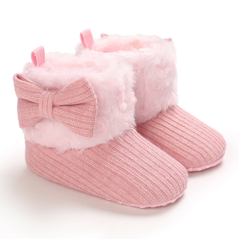 018M Boots For Newborn Baby Girl Snow Boots Winter Thermal Shoes Plush