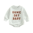 thumbnail image 1 of 0-18M Infant Baby Boys Girls Bodysuit 3M 6M 12M 18M Long Sleeve Crew Neck Letters Football Print Jumpsuit Casual, 1 of 8