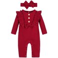 thumbnail image 1 of 0-18M Newborn Infant Baby Girl Bowknot Long Sleeve Romper Bodysuit One-pieces Outfits Clothes, 1 of 11