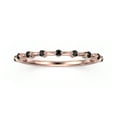 thumbnail image 1 of 0.18ct Petite Black Diamond Moissanite Distance 18K Rose Gold Over Silver Wedding Band, 1 of 4