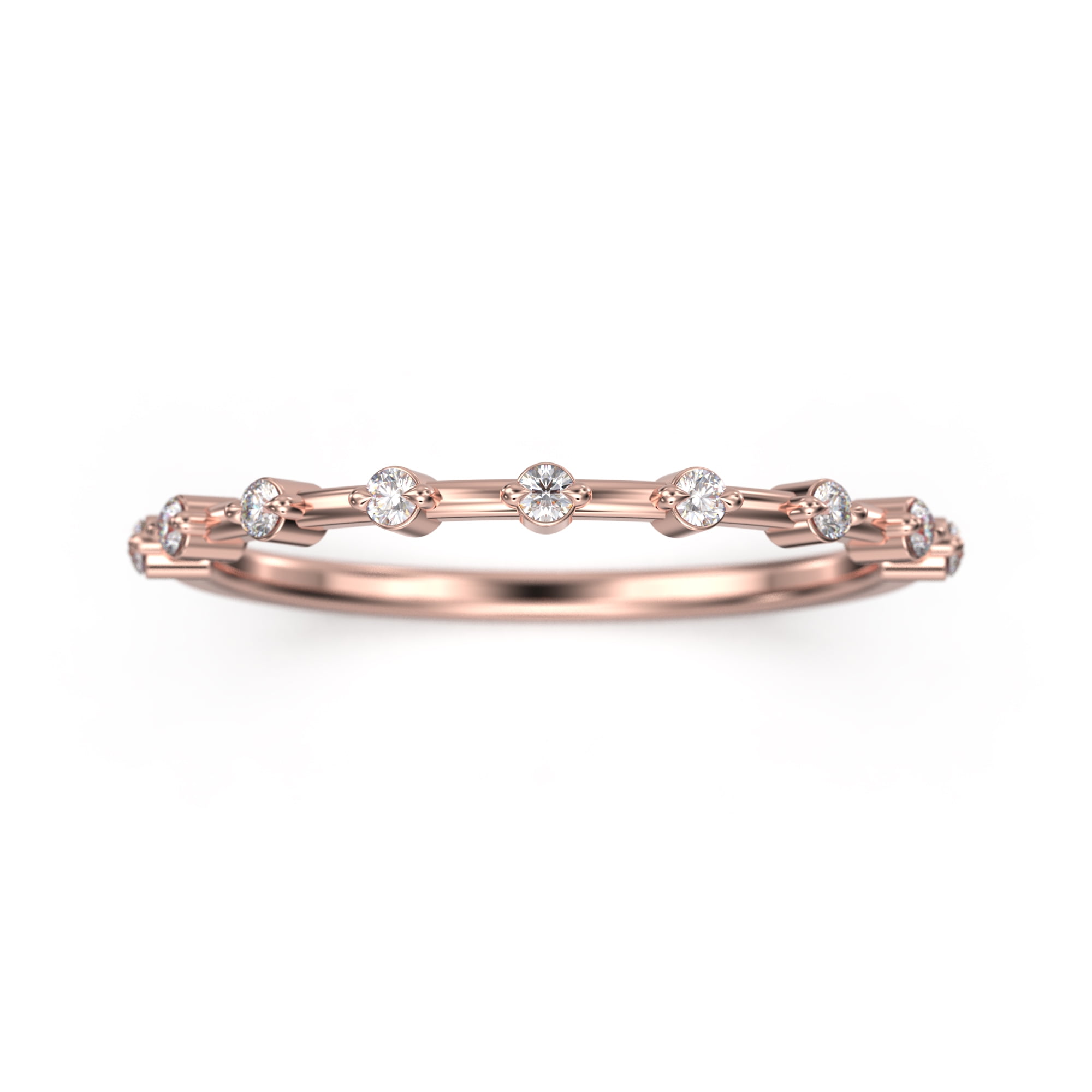 0.18ct Petite Diamond Moissanite Distance 18K Rose Gold Over