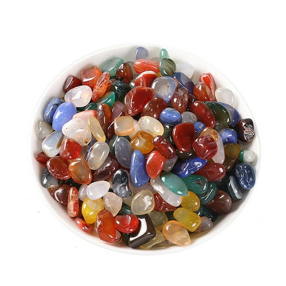 0.19-0.27 Inches Polished Agate Stones Colored Decoration Stones Pebbles Natural Polished River Rocks Mixed Coloured for Garden Fish Tank Pots Vases Decoration 17.6oz