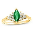 thumbnail image 1 of 0.19 CTW Diamond & Marquis Emerald Ring, 14K Yellow Gold - Size 9, 1 of 1