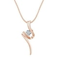 thumbnail image 1 of AFFY 0.19 Carat (cttw) Round Shape White Natural Diamond Swirl Pendant Necklace 14k Solid Rose Gold, 1 of 1