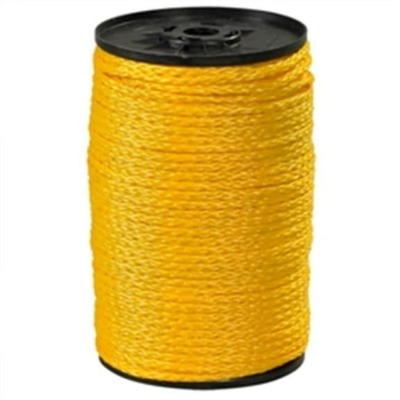 0.19 in. 450 lbs Yellow Hollow Braided Polypropylene Rope