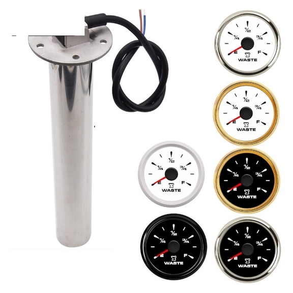 0~190 Ohm/240 ~33ohm Car Boat Sewage Level Gauge E-F Car Boat RV Holding Tank Level Gauge Sensor ,Easy to Install