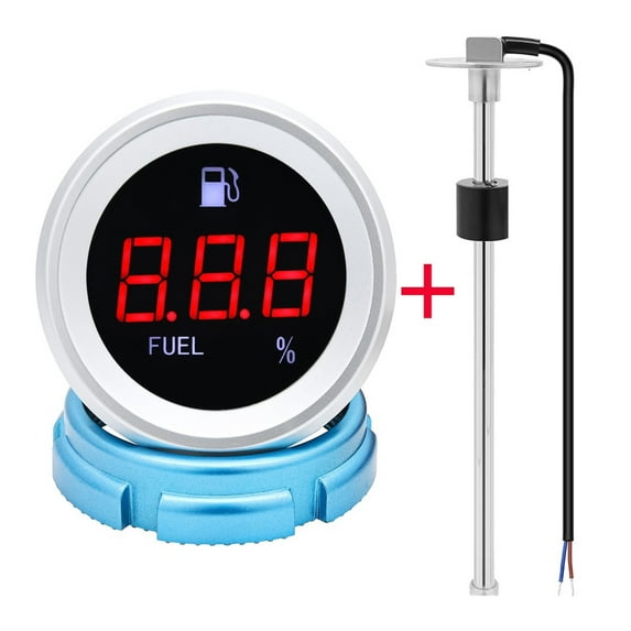 0-190 Ohm Fuel Level Sensor+Fuel Level Gauge 52mm Digital Oil Tank Meter Indicator With Flash Alarm For Car Boat Motor ,Compact & Sturdy