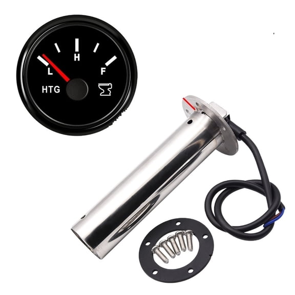 0-190 Ohm Level Sensor With Gauge 52mm Marine Boat Car Gauge Sender Water Level Indicator Water Tank Level Indicator ,Easy to Install
