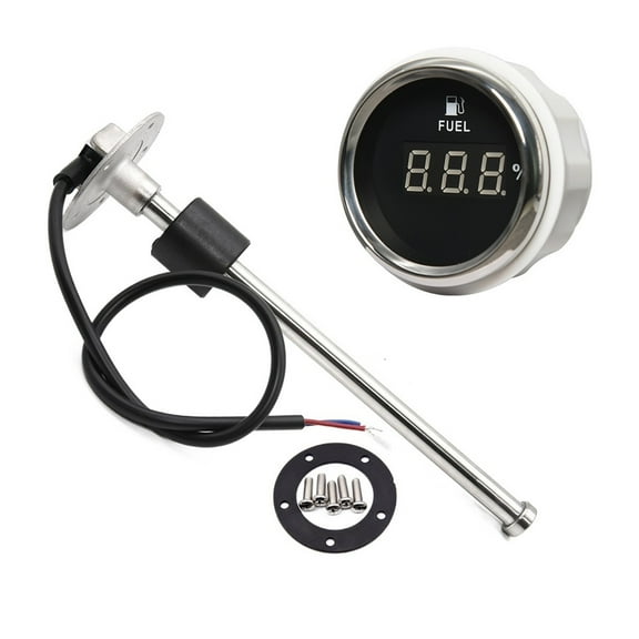 0-190ohm Digital Fuel 52mm Oil Tank Level Indicator With Fuel Level Sensor 12V/24V For Auto Car Diesel Gasoline ,High Precision