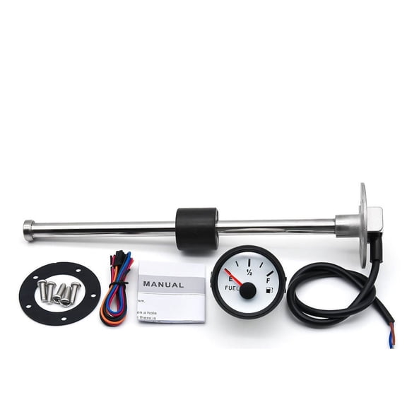 0-190ohm Fuel Level Gauge Indicator With Red Backlight For Oil Tank Level Sensor 350 450 600 Mm Fuel Sending Unit ,Easy to Install