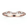 thumbnail image 1 of 0.19ct marquise and round Diamond Moissanite 18K Rose Gold over silver wedding band, 1 of 4