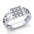 thumbnail image 1 of 0.1ctw Round Not Enhanced Mens Fancy Engagement Anniversary Ring Solid 18K Rose, White or Yellow Gold F VS1, 1 of 3