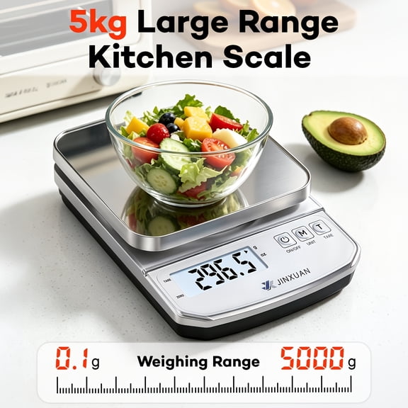 0.1g High Precision Digital Kitchen Scale with LCD Display, Battery Powered Industrial Platform Food Scale for Baking Cooking Health Lab Measurement, Ideal Holiday Gift