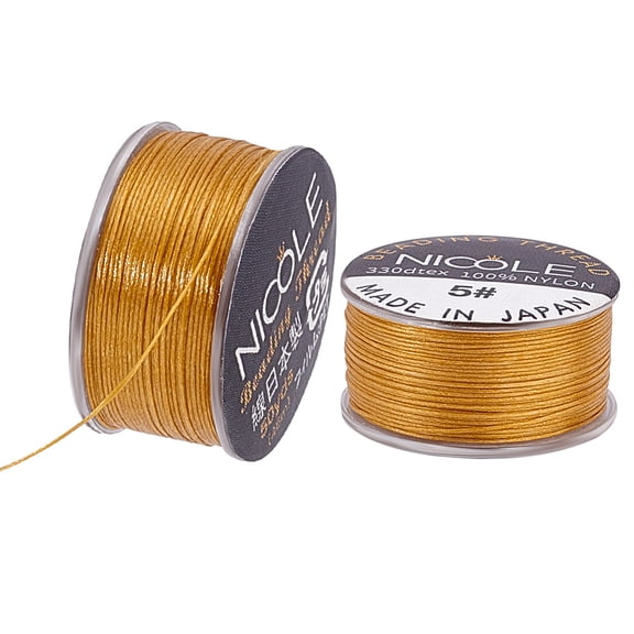 0.1mm Nylon Thread 100 Yards - Seed Bead Thread for Bracelet Making Sewing Leather Stitching & Jewelry GoldenrodDIY