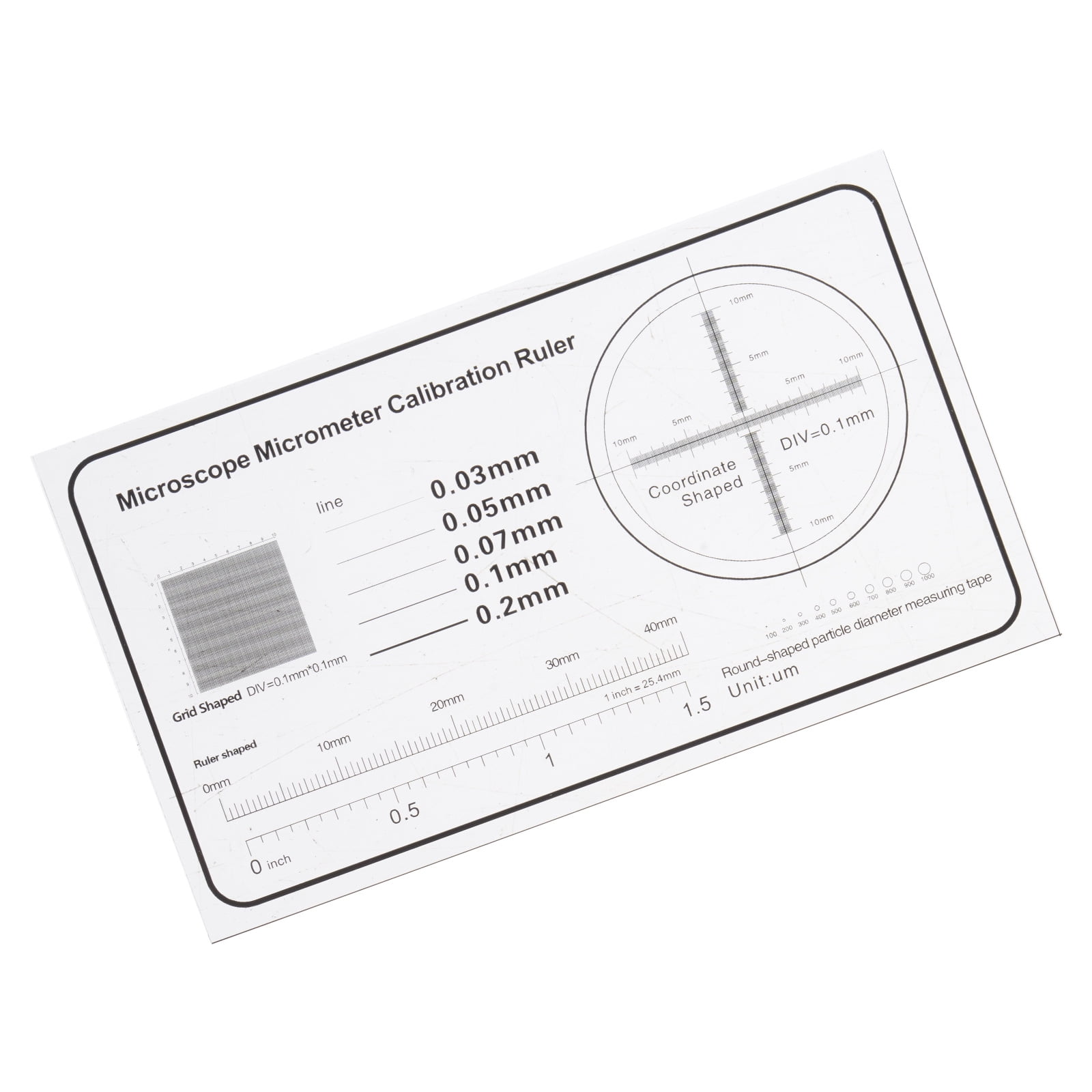 Micrometere Ruler 0.1mm Objective Micrometer Scale for Microscope Calibration Clear Film ...