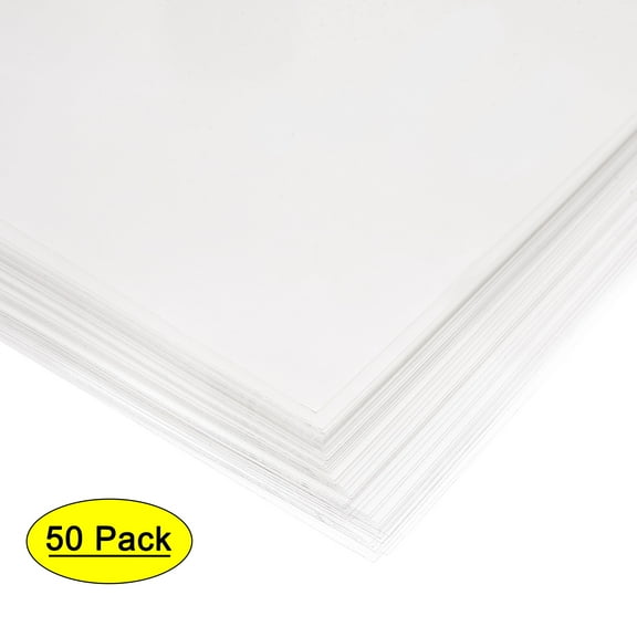 0.1mm Thick A4 Size Clear Sheet 297mm x 210mm Transparent Rigid Plastic Sheet,Office,DIY Cut,50Pcs