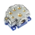 thumbnail image 1 of 0 2 4 Gauge in 2 4 8 Gauge Out 5 Way Power Distribution Block for Car Audio Splitter Blue Base Cover, 1 of 6
