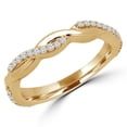 thumbnail image 1 of 0.2 CTW Round Diamond Twist Semi-Eternity Wedding Band Ring in 10K Yellow Gold - Size 6.25, 1 of 1