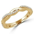 thumbnail image 1 of 0.2 CTW Round Diamond Twist Semi-Eternity Wedding Band Ring in 10K Yellow Gold - Size 8.25, 1 of 1
