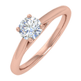 thumbnail image 1 of 0.2 Carat Prong Set Solitaire Diamond Engagement Ring Band in 14K Rose Gold (Ring Size 10.25), 1 of 5