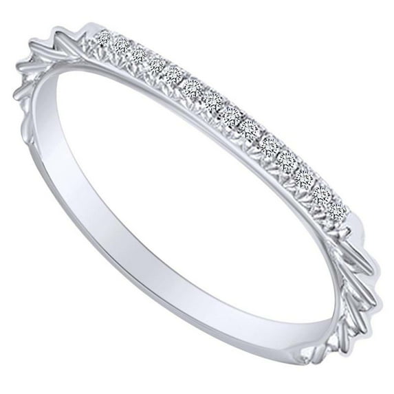 AFFY 0.2 Carat Round Shape White Natural Diamond Vintage Engagement Ring 14K Solid White Gold Ring Size-9.5